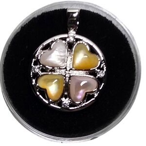 NEW NOTHING BUT HEARTS .925 sterling silver charm with bi color hearts 4 sisters